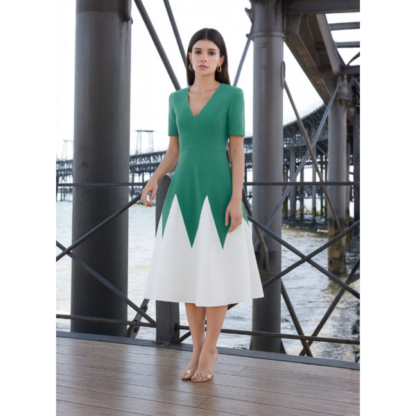 VESTIDO MIDI COMBI FIESTA T.G 25517 NURIBEL - Imagen 3