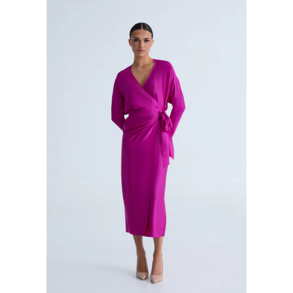 VESTIDO MIDI FIESTA SAIPH-FUCSIA VICTORIA - Imagen 4