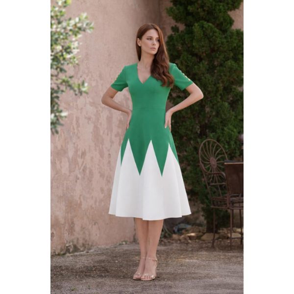 VESTIDO MIDI COMBI FIESTA T G 25517 NURIBEL
