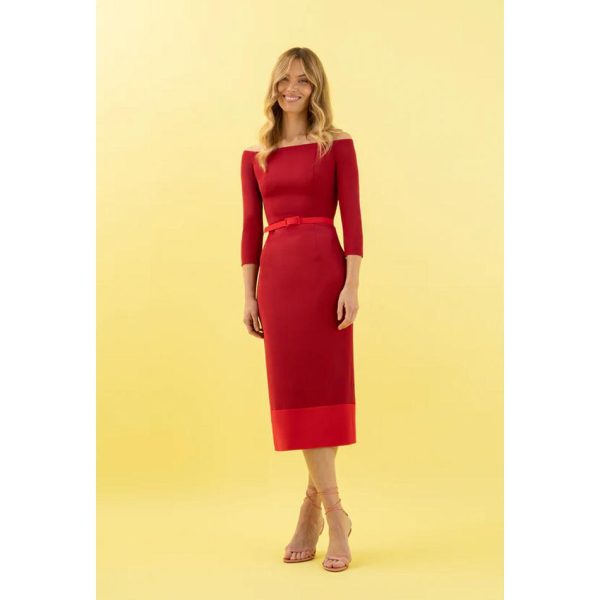 VESTIDO MIDI FIESTA  BELLATRIX-ROJO VICTORIA