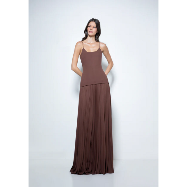 VESTIDOS FIESTA LESATH-MARRON VICTORIA - Imagen 5