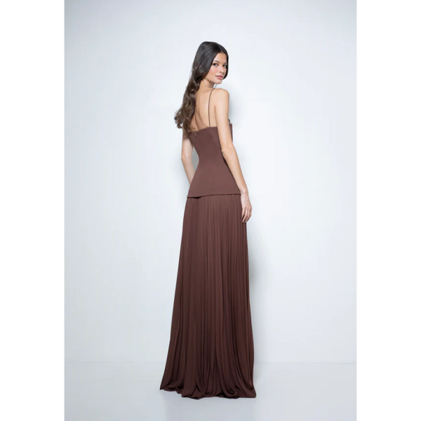 VESTIDOS FIESTA LESATH-MARRON VICTORIA - Imagen 2