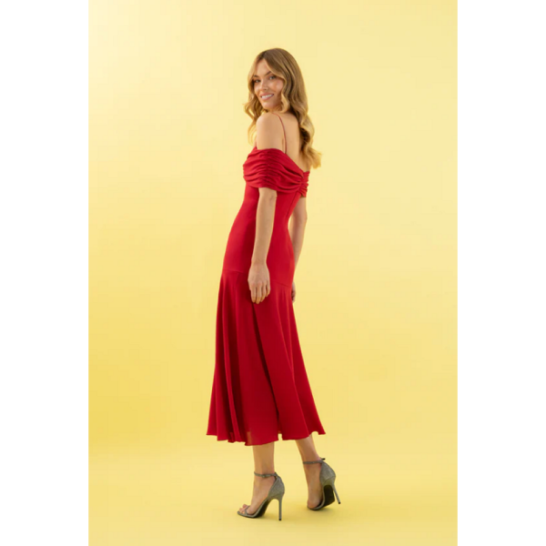 VESTIDO MIDI FIESTA MIZAR-ROJO VICTORIA - Imagen 3