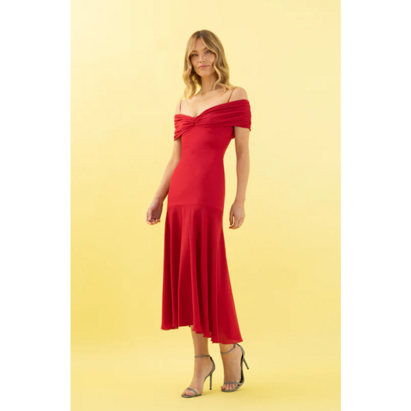 VESTIDO MIDI FIESTA MIZAR-ROJO VICTORIA - Imagen 2