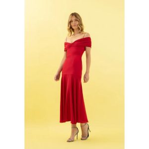 VESTIDO MIDI FIESTA MIZAR-ROJO VICTORIA