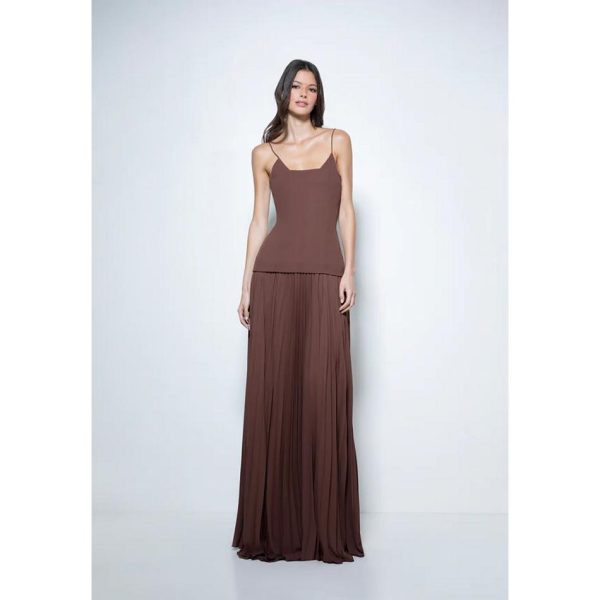 VESTIDOS FIESTA LESATH-MARRON VICTORIA