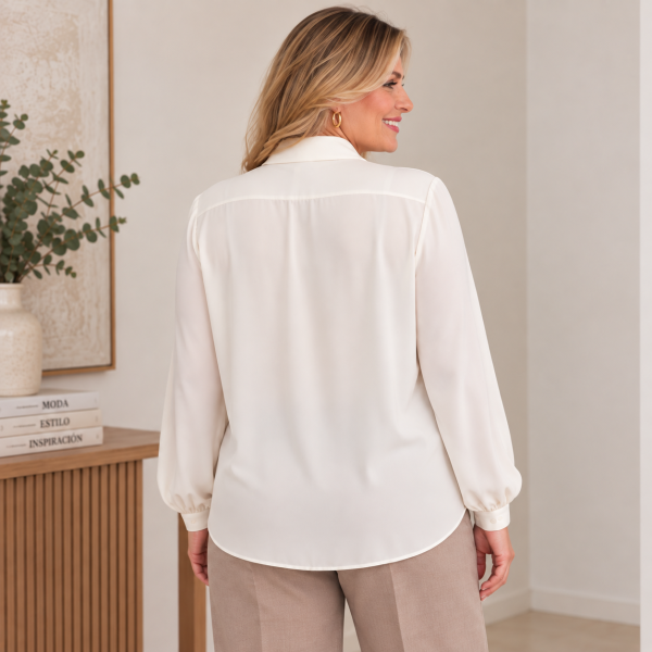 Blusa con Lazo en el Cuello para Mujer BS19013 Chareli - Imagen 3