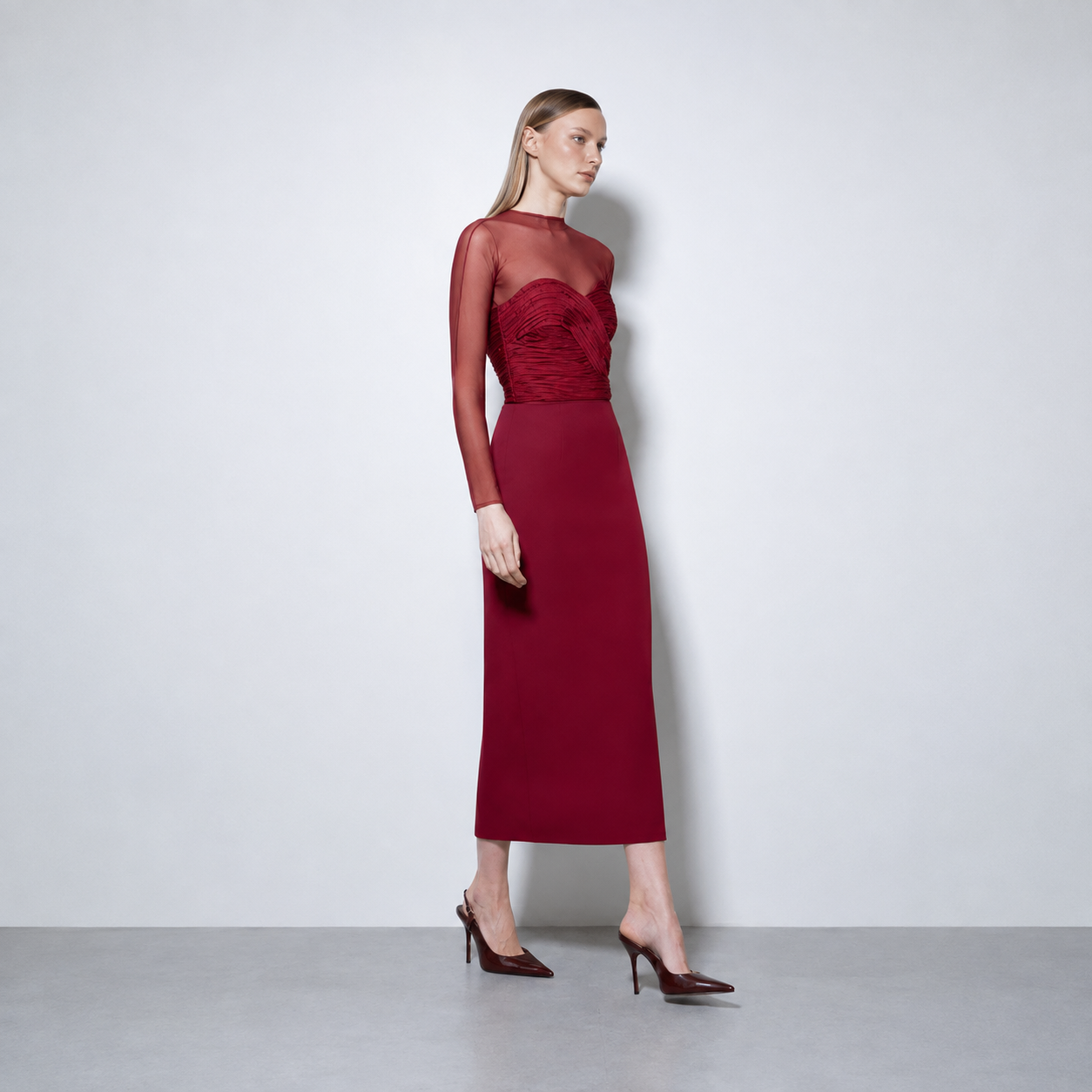 Body para Vestido de Invitada Granate Degar Victoria
