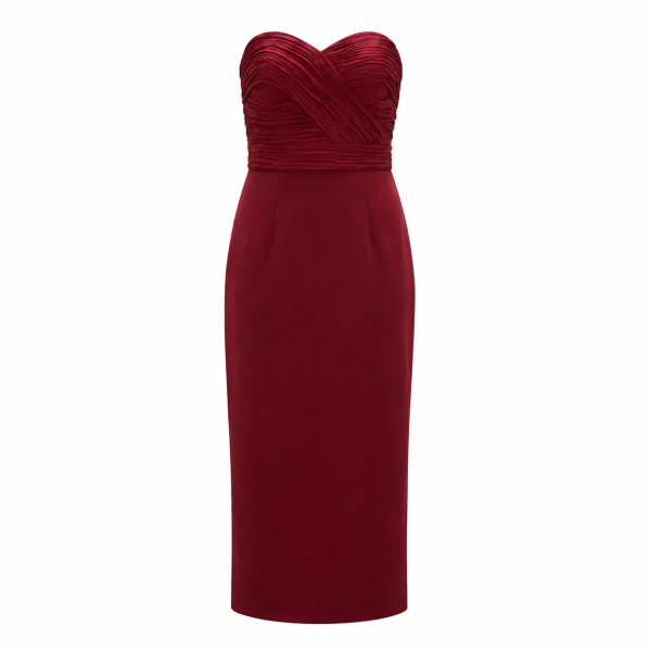 Vestido Midi de Invitada Granate Degar Victoria - Imagen 4