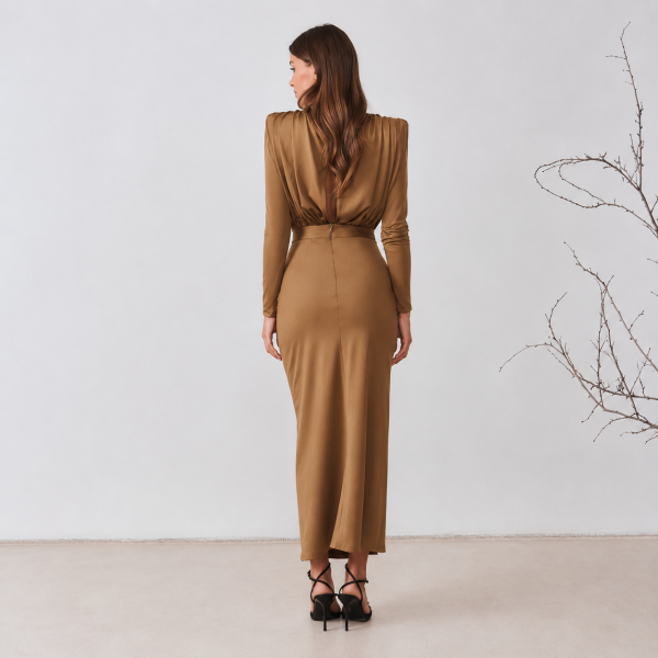 Conjunto de Invitada Top y Falda Kaki Rogier Victoria - Imagen 3