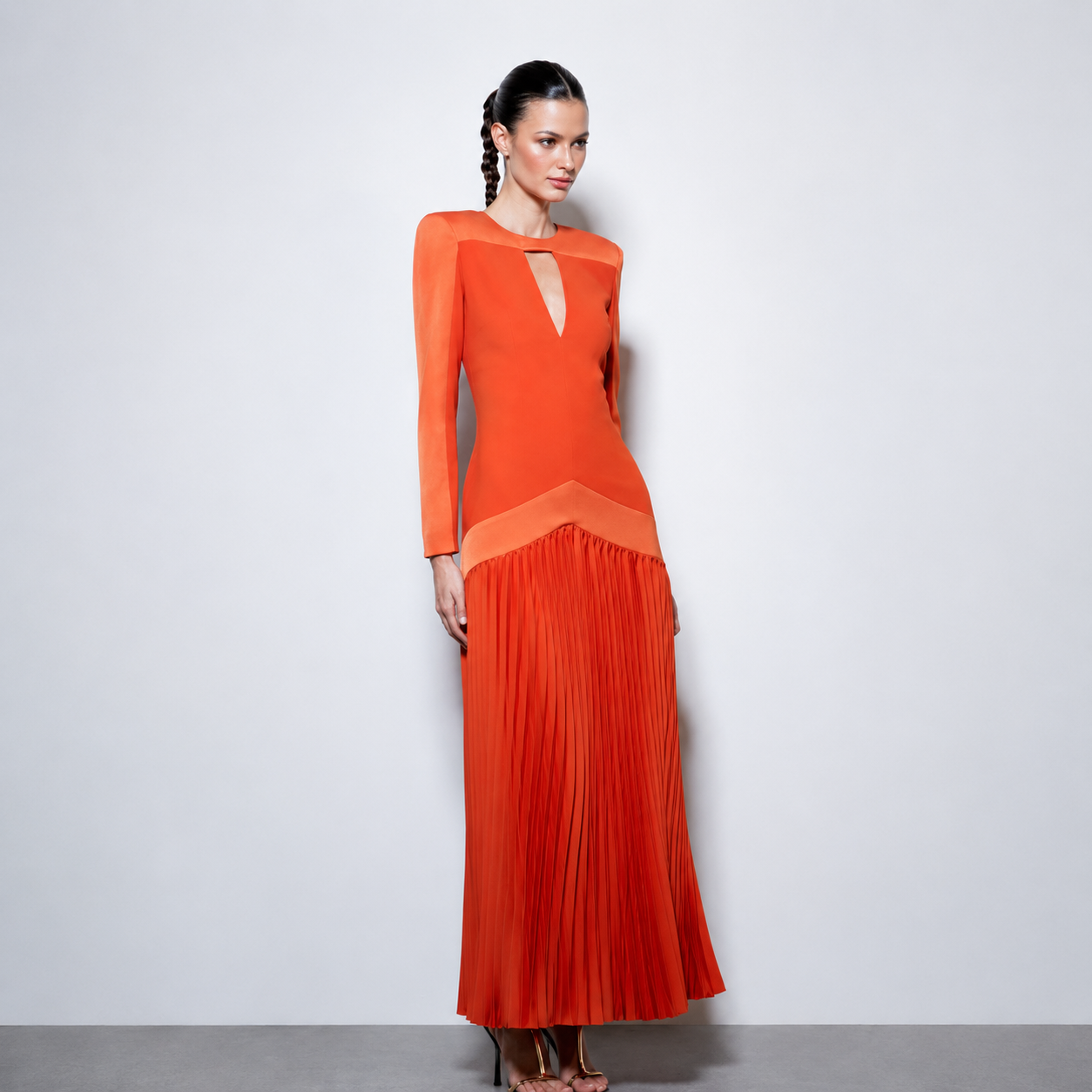 Vestido Midi de Invitada Naranja Seurat Victoria