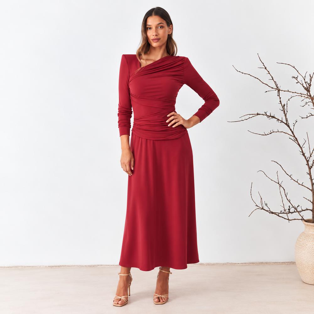 VESTIDOS MIDI PAOLO-FRESA VICTORIA