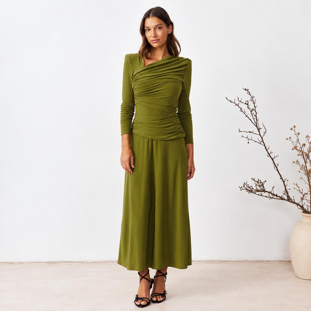 VESTIDOS MIDI PAOLO-OLIVA VICTORIA