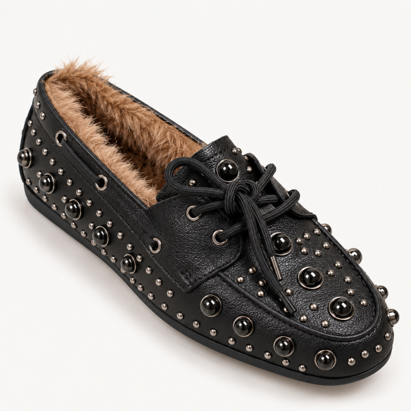 Zapato Casual Negro con Tachuelas 10451-06 Noa Harmon