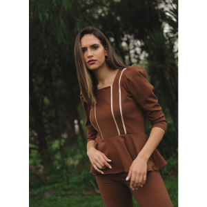 Chaqueta Peplum Marrón Iciar & Candela