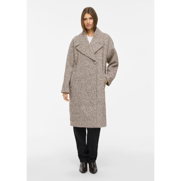 Abrigo Largo Jaspeado Beige VILA Mujer - Imagen 2