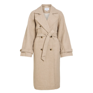 Abrigo Beige de Mujer Largo con Cinturón VILA 14117866