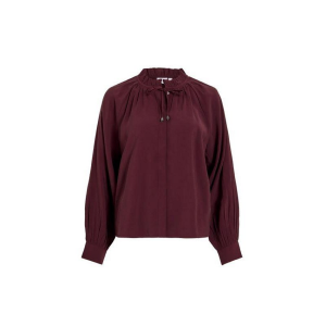 Blusa Burdeos con Cuello Fruncido VILA