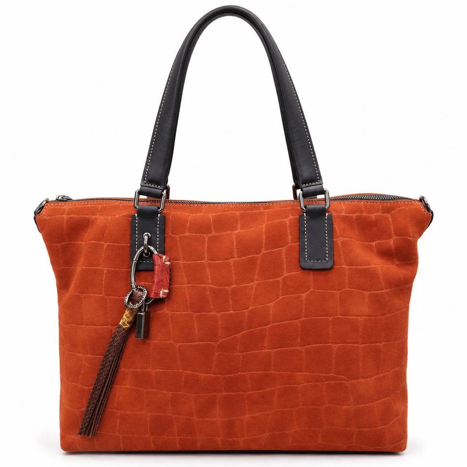 Bolso Shopper de Nobuk Efecto Cocodrilo Terracota Robert Pietri 1501