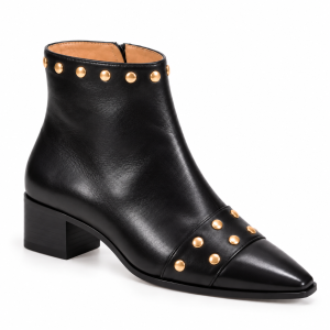 Botín Negro de Piel con Tachuelas JONI Shoes 31273