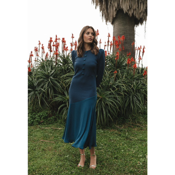 Vestido Midi Azul Petróleo Icíar & Candela 626-209 - Imagen 2