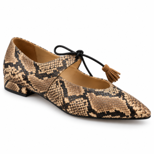 Zapato de Piel Estampado Serpiente con Borla Dansi 8500A