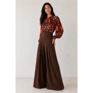 Pantalón Palazzo Marrón Chocolate PA-Trofy Panambi